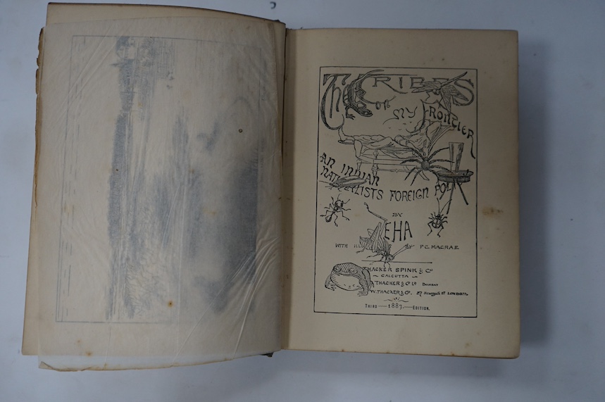 Minney, Rubeigh James - Round About Calcutta, first edition, Humphrey Milford, OUP, 1922, with presentation inscription and letter from the author; Aitken, Edward Hamilton - The Tribes On My Frontier, 3rd ed, 1887 (2)